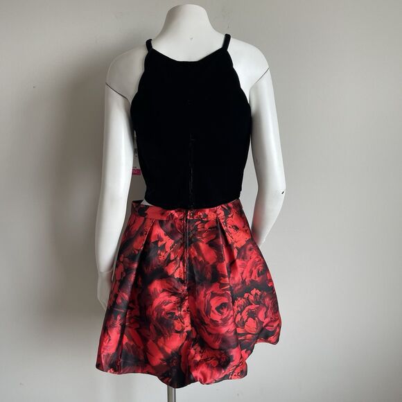 BCX Big Girls Size 16 2pc Scalloped Velvet Top & Floral Bubble Skirt Set Holiday - Picture 6 of 10
